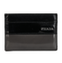 Prada Logo Cardholder, &pound;70, Accessories, Black/Taupe, Leather, Front view